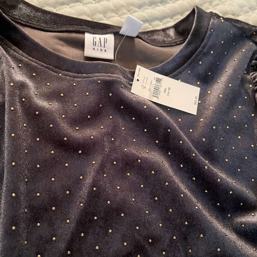 GAP Kids Formal Velvet Dress with Gold Accents